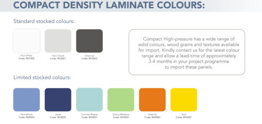 Compact Density Laminate Colours